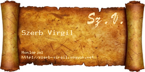 Szerb Virgil névjegykártya